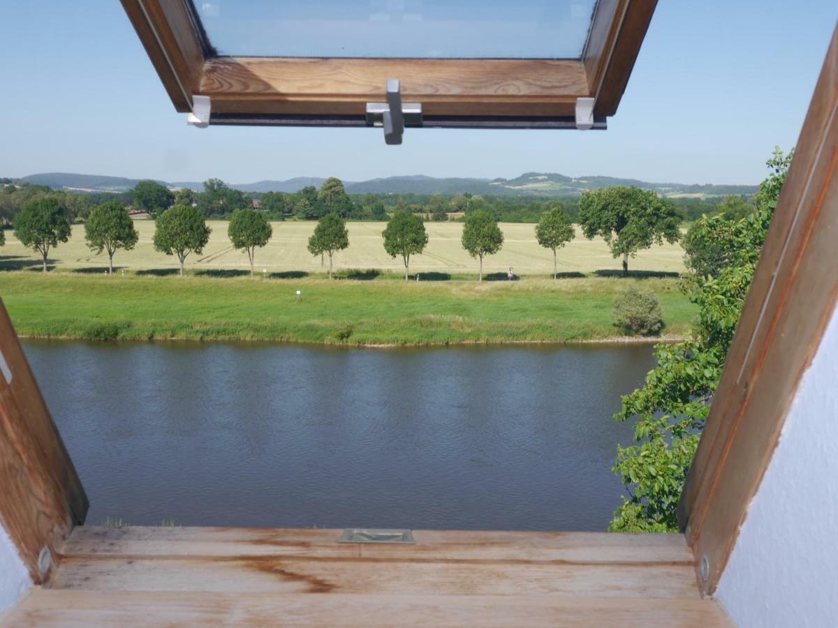 Ferienwohnung Weserblick Polle Exteriör bild