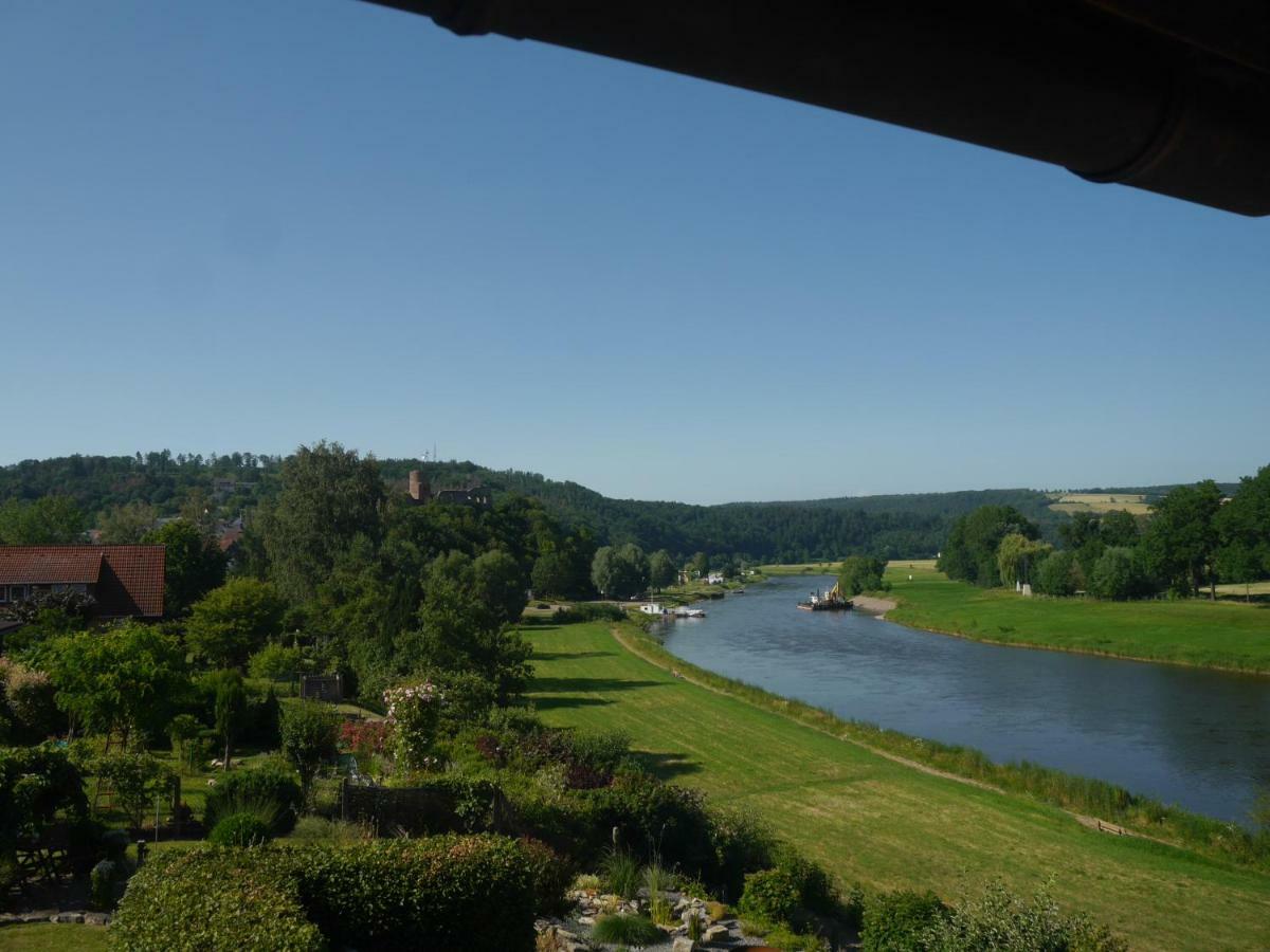 Ferienwohnung Weserblick Polle Exteriör bild