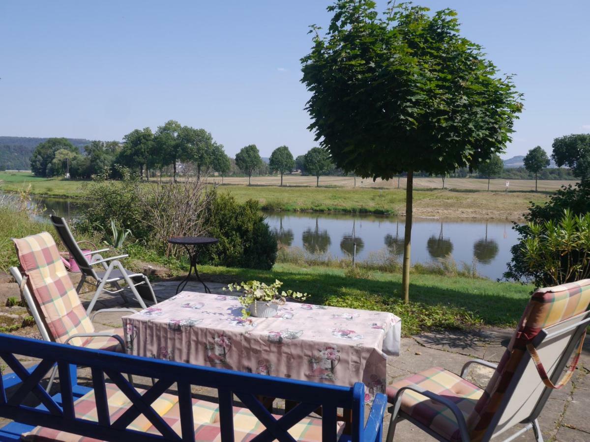Ferienwohnung Weserblick Polle Exteriör bild